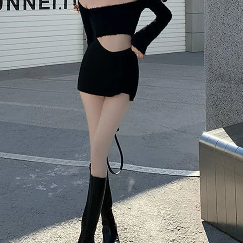 Black Split Mini Skirts